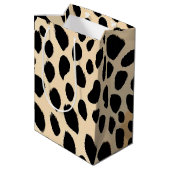 Cheetah Print Pattern Mittlere Geschenktüte (Rückseite Schrägansicht)