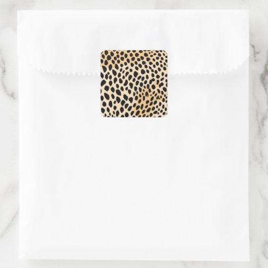 Cheetah Print Pattern Quadratischer Aufkleber (Tasche)