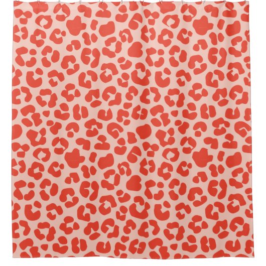 Cheetah Print Pattern Red Duschvorhang (Vorderseite)