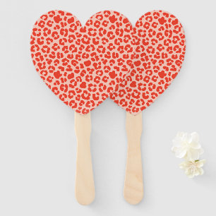 Cheetah Print Pattern Red Fächer