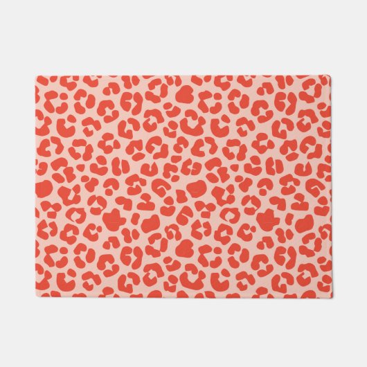 Cheetah Print Pattern Red Fußmatte (Vorderseite)