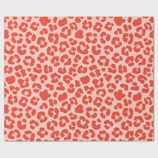 Cheetah Print Pattern Red Geschenkpapier (Flach)