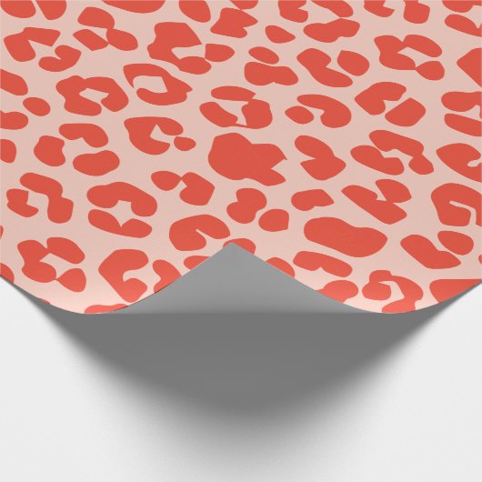 Cheetah Print Pattern Red Geschenkpapier (Ecke)