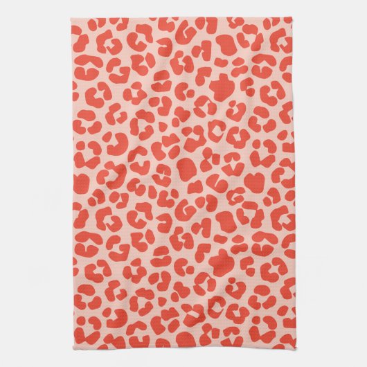 Cheetah Print Pattern Red Geschirrtuch (Vertikal)