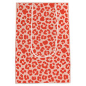 Cheetah Print Pattern Red Mittlere Geschenktüte (Rückseite)