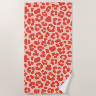 Cheetah Print Pattern Red Strandtuch