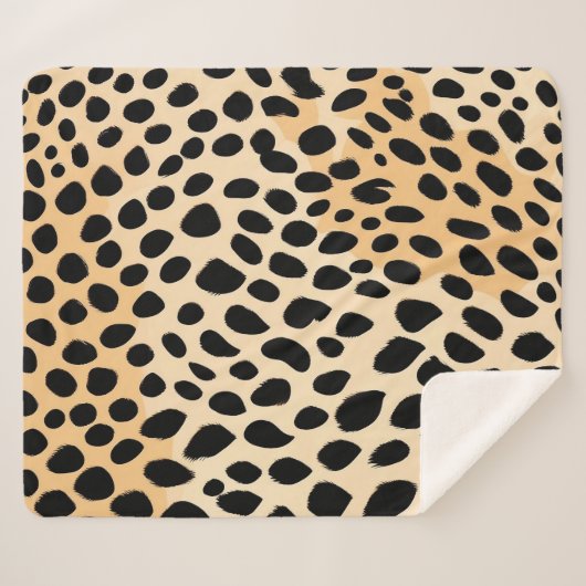 Cheetah Print Pattern Sherpadecke (Vorderseite (Horizontal))