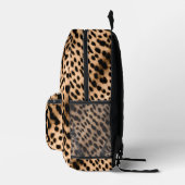 Cheetah Print Pattern Tan Brown & Black Heart Bedruckter Rucksack (Rechts)