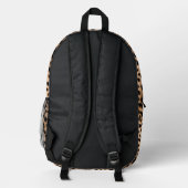 Cheetah Print Pattern Tan Brown & Black Heart Bedruckter Rucksack (Rückseite)