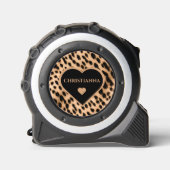 Cheetah Print Pattern Tan Brown & Black Heart Maßband (Vorderseite)