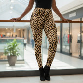 Cheetah Print Pattern Tan Brown & Black Leggings