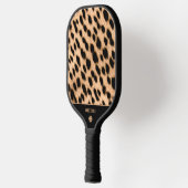 Cheetah Print Pattern Tan Brown & Black Pickleball Schläger (Links)