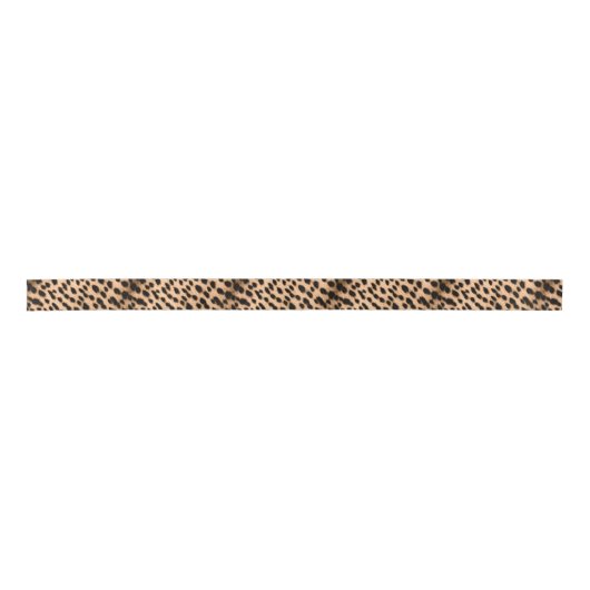 Cheetah Print Pattern Tan Brown & Black Satinband (Vorderseite)