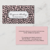 Cheetah Print (rosa) Visitenkarte (Vorne/Hinten)