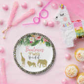 Cheetah Print Safari Glitzer Zwei Wild Geburtstag  Pappteller (Party)