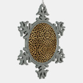 Cheetah Print Schneeflocken Zinn-Ornament (Links)