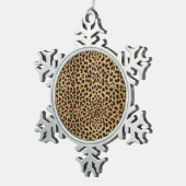 Cheetah Print Schneeflocken Zinn-Ornament (Rechts)