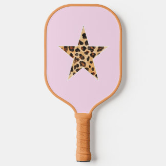 Cheetah Print Star auf Pink Pickle Ball Paddel Pickleball Schläger