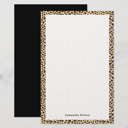 Cheetah Print Stationery Briefpapier (Vorne/Hinten)