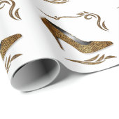 Cheetah Print Stiletto Heel Shoe Geschenkpapier (Rolleneckpunkt)