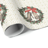 Cheetah Print Stiletto Wreath Wrapping Paper Geschenkpapier (Rolleneckpunkt)