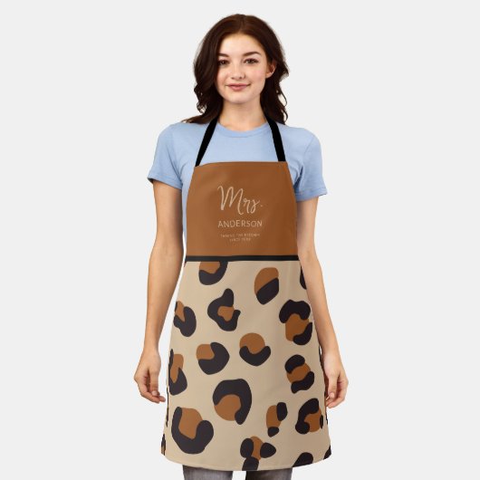 Cheetah Print Taming Kitchen Brown Black Funny Schürze (Getragen)