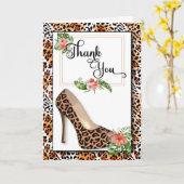 Cheetah Print Tropical Vielen Dank Karte (Gelbe Blume)