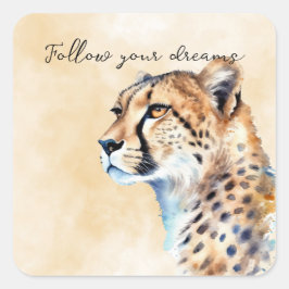 Cheetah Quadratischer Aufkleber