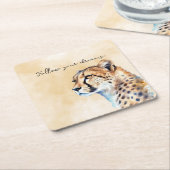 Cheetah Rechteckiger Pappuntersetzer (angewinkelt)