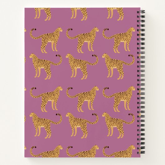 Cheetah, rosa Leopard SpiralNotebook Notizblock (Rückseite)