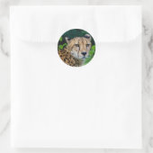 Cheetah Runder Aufkleber (Tasche)