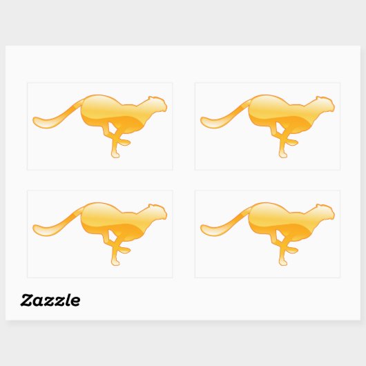 Cheetah Running Rechteckiger Aufkleber (Blatt)