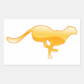 Cheetah Running Rechteckiger Aufkleber (Vorderseite)