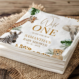 Cheetah Safari Wild One Baby Shower Paper Serviette