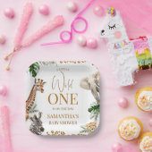 Cheetah Safari Wild One Baby Shower Pappteller (Party)