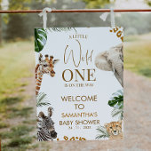 Cheetah Safari Wild One Baby Shower Welcome Sign Fotodruck