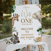 Cheetah Safari Wild One Baby Shower Welcome Sign Fotodruck