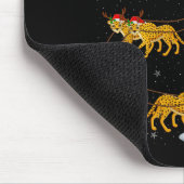 Cheetah Santa Sleigh Flying Funny Magical Christma Mousepad (Ecke)