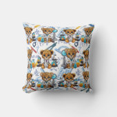 Cheetah Scientist Experiment Muster Print Kissen (Vorderseite)