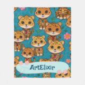 Cheetah Sitting Print Fleecedecke (Vorderseite)