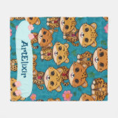 Cheetah Sitting Print Fleecedecke (Vorderseite (Horizontal))