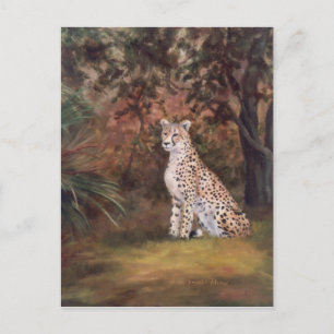 Cheetah Sitting Proud Postkarte