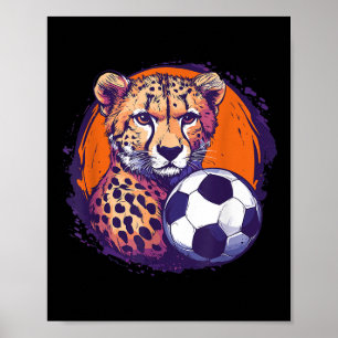 Cheetah Soccer Spirit Poster
