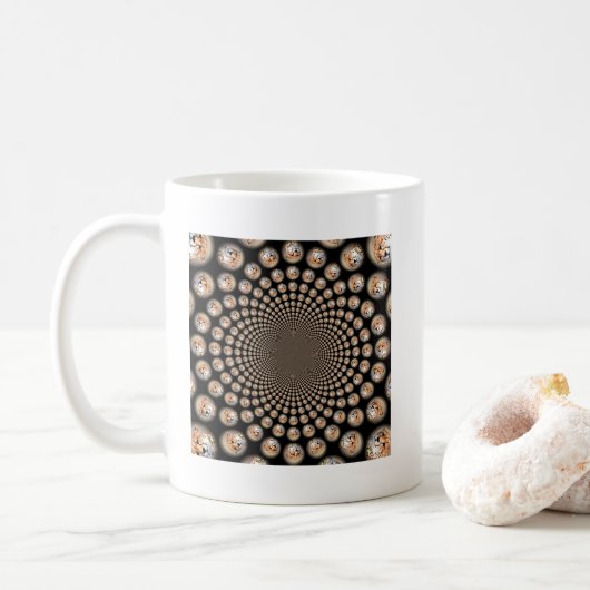 Cheetah Spin Spectacle - Feline Frenzy: Farbenfroh Kaffeetasse (Mit Donut)