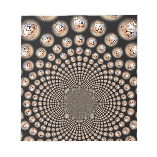 Cheetah Spin Spectacle - Feline Frenzy: Farbenfroh Notizblock (Vorderseite)