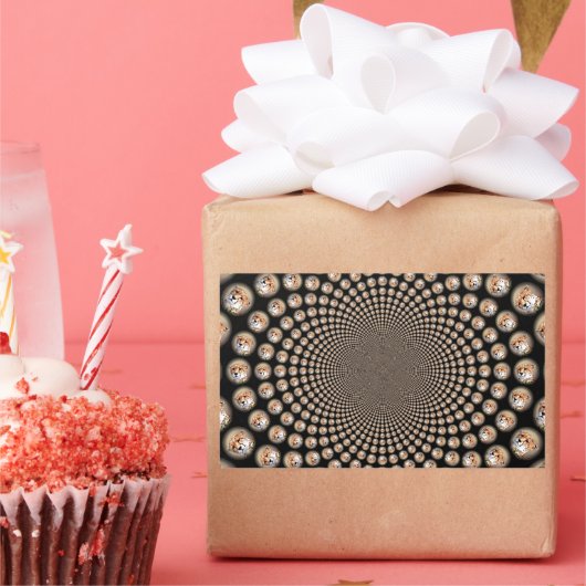 Cheetah Spin Spectacle - Feline Frenzy: Farbenfroh Rechteckiger Aufkleber (Party)