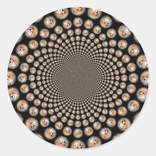 Cheetah Spin Spectacle - Feline Frenzy: Farbenfroh Runder Aufkleber (Vorderseite)