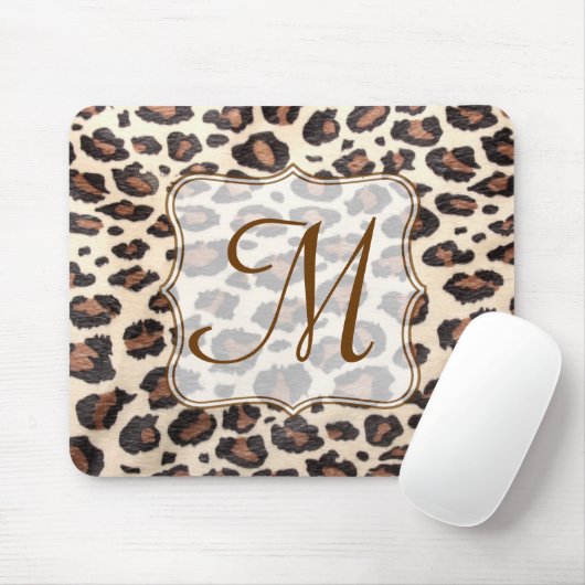 Cheetah Spot Animal Monogram Initial Mouse Pad Mousepad (Mit Mouse)