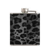Cheetah Spot Animal Print Monogram Whiskey Flask Flachmann (Rückseite)