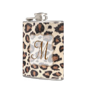 Cheetah Spot Animal Print Monogram Whiskey Flask Flachmann (Links)